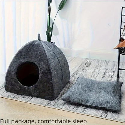 Nid douillet semi-fermé pour chat