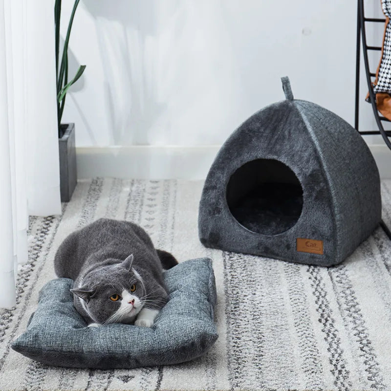 Nid douillet semi-fermé pour chat
