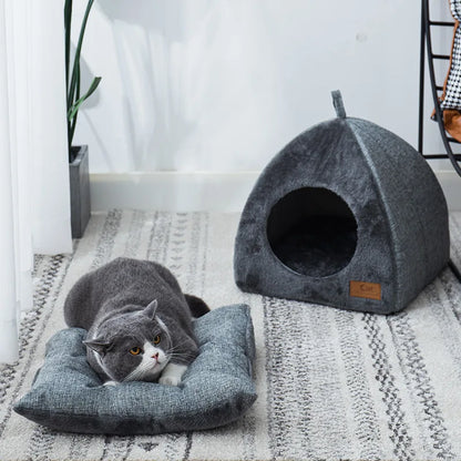 Nid douillet semi-fermé pour chat
