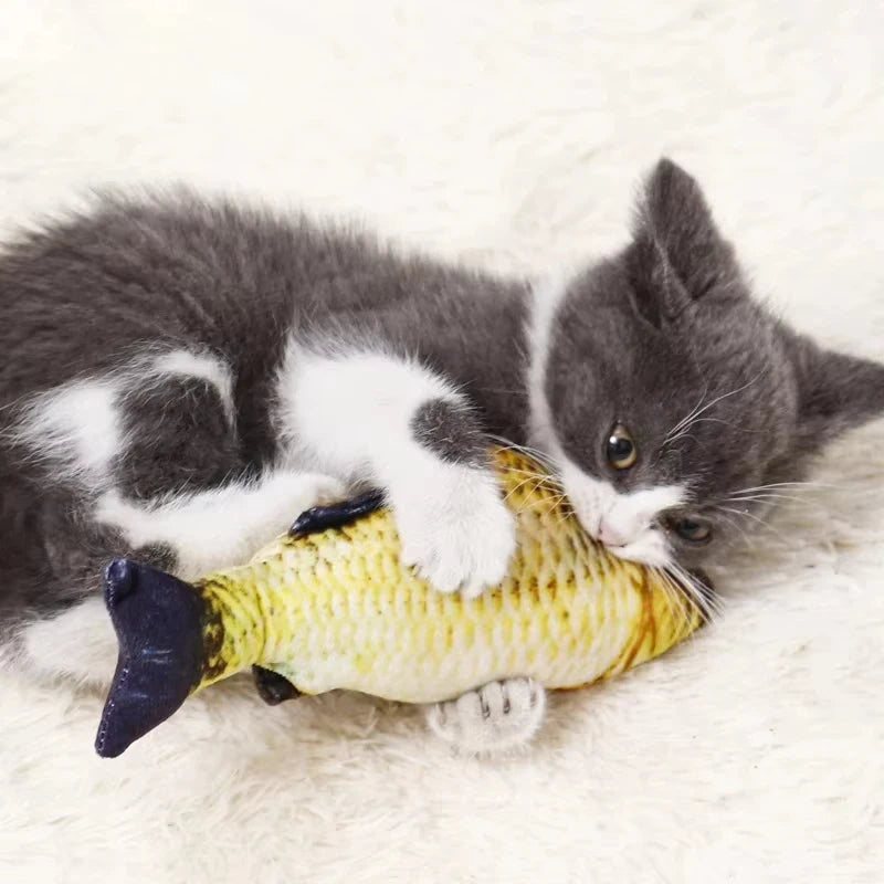 Jouet poisson en peluche pour chat