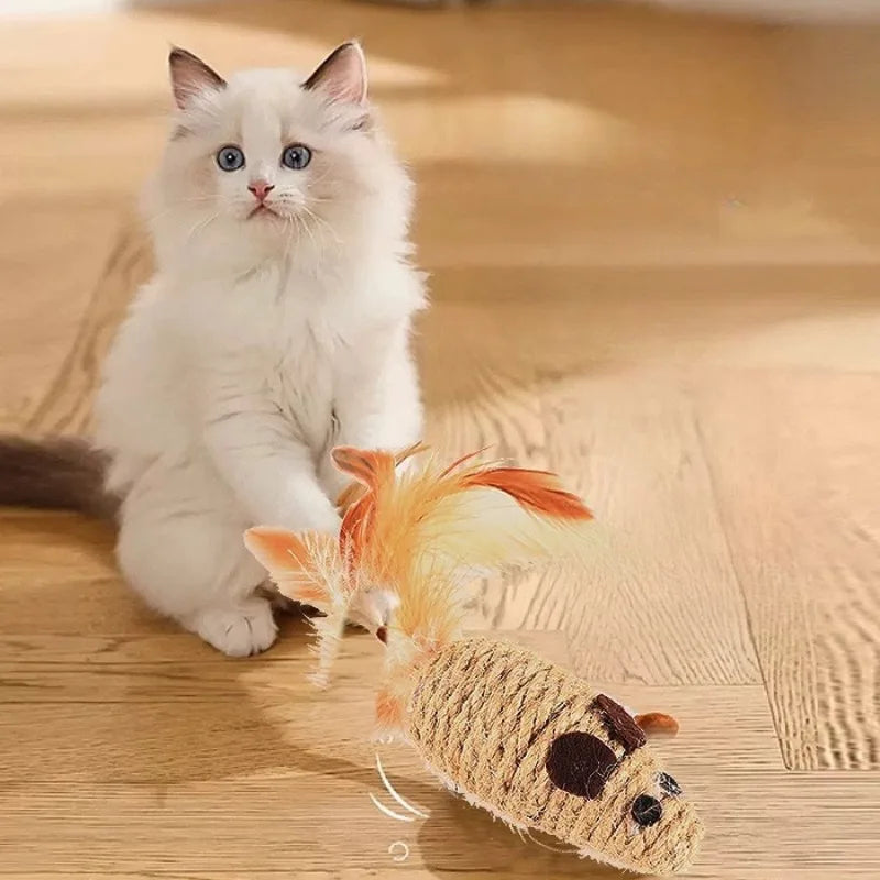 Jouet souris en sisal pour chat