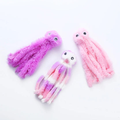 Jouet pieuvre en peluche pour chat