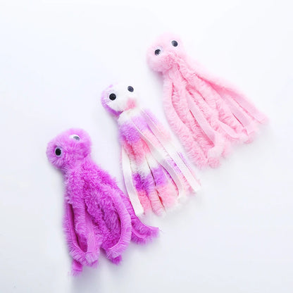 Jouet pieuvre en peluche pour chat