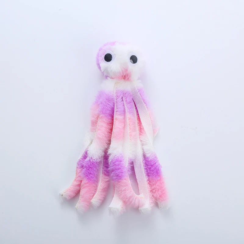 Jouet pieuvre en peluche pour chat