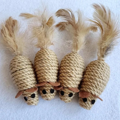 Jouet souris en sisal pour chat