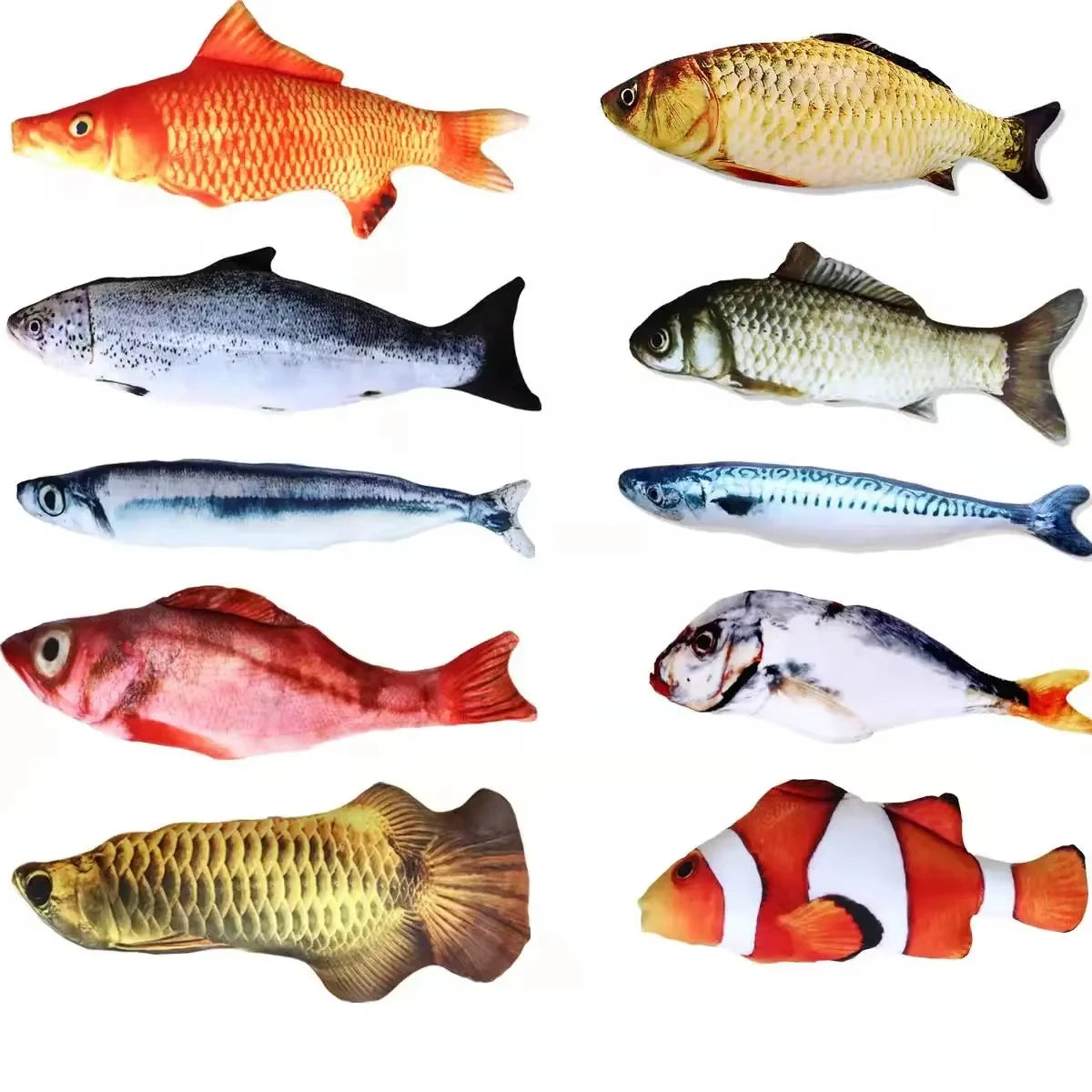 Jouet poisson en peluche pour chat